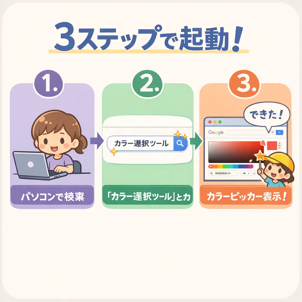 Googleカラー選択ツールへのアクセス方法 - google カラー選択ツール
