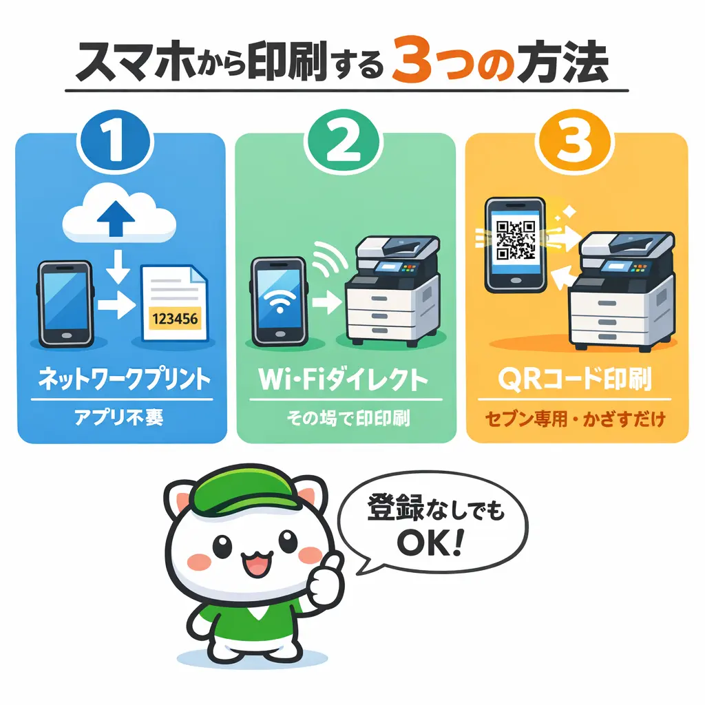 スマホからコンビニで印刷する3つの方法 - コンビニ コピー