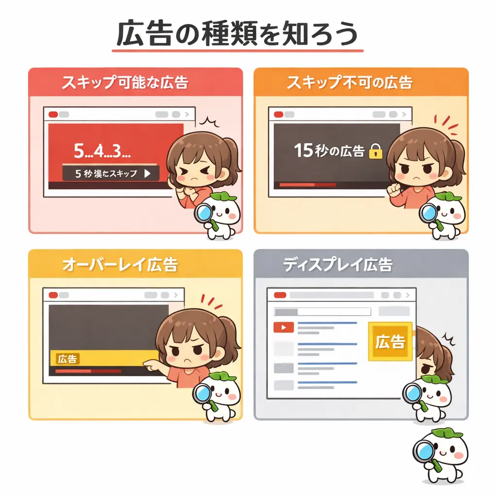 YouTubeに表示される広告の種類を理解する - youtube 広告なし